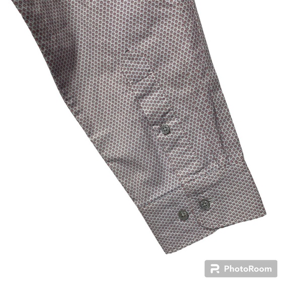 Denim & Flower Long Sleeve Button Up Shirt with Red & Blue Patterns - Picture 4 of 7